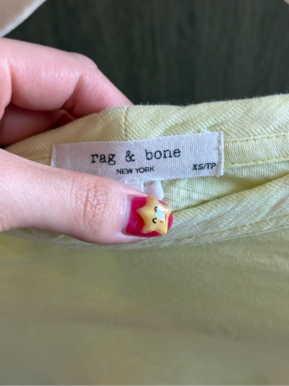 rag & bone Slub Cotton Crewneck Tee Neon Yellow XS